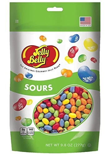 Jelly Belly 5 Sours Flavors Beans - 9.8 Oz Resealable Stand up Pouch