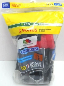 Hanes Boy's 10 Pair Pack Tagless Boxer Briefs Size L 14-16 - Picture 1 of 7