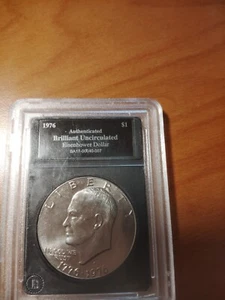 Eisenhower 1976 Dollar $1 Authenticated Brilliant Uncirculated  BA17-00040-007 - Picture 1 of 4