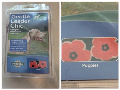 Petsafe Gentle Leader Diseñador Collar Correa Amapolas Estampado Grande NUEVO Foto 1 de 4