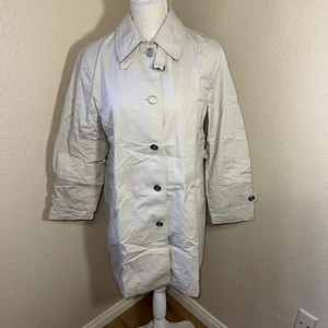 Liz Claiborne Crazy Horse Mantel Wende Regen Trench ohne Gürtel - Bild 1 von 6