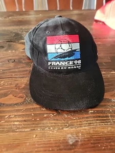 France World Cup 1998 Vintage Adidas Black Snap Back Hat Cap - Picture 1 of 10