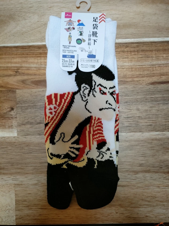 Calcetines Tabi Ukiyoe Japoneses Hombre Blanco de Japón Foto 1 de 2
