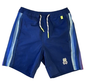 Psycho Bunny Boys Swim Trunks Stripe Navy Blue Size 5/6 5 6  Swimsuit Mesh Lined - Picture 1 of 5