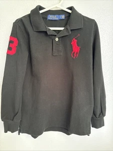 Polo Ralph Lauren, Black, Long Sleeve, Large Horse, Child Size 5 - Picture 1 of 5