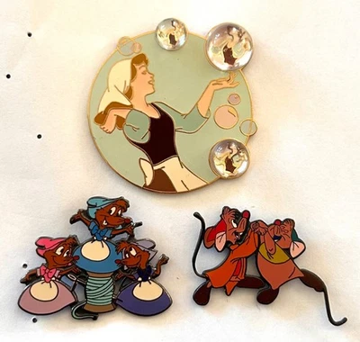 Disney Cenicienta, Jaq, Gus y más! Pins de personaje de Cenicienta (3) de la película Foto 1 de 4