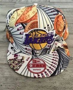 LA LAKERS NUEVA ERA SnapBack Sombrero 9fifty TARJETA DE PÓKER IMPRESIÓN TOTAL - Imagen 1 de 9