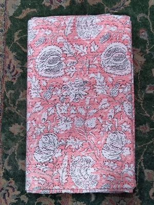 Korallenrosa Kantha Quilt | Handgefertigte Blumen Baumwolle Tagesdecke |... - Bild 1 von 4