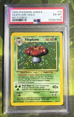 Vileplume No Symbol Error Holo 15/64 - Jungle - PSA 6 EX-MT - Image 1 of 4