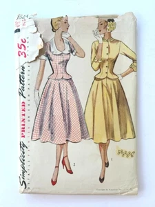 Simplicity 3624 Vintage 1951 Sewing Pattern DRESS Size 12 Uncut 1950's - Picture 1 of 3