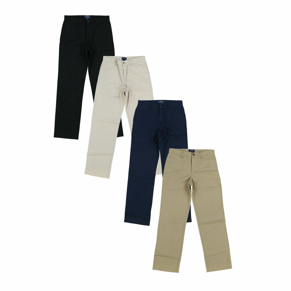Pantalones chinos informales de sarga frontal plano Polo Ralph Lauren para niños nuevos 16 18 20 Foto 1 de 1