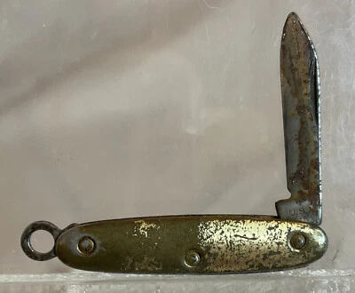 VIntage Folding Pocket Knife 1 Blade 1.25” Keychain Loop (D) - Image 1 of 4