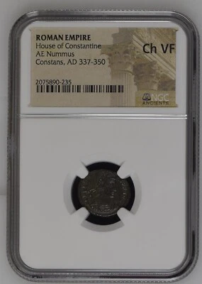 NGC Ch VF AE3/4 of Constans AD337-350 CHOICE VERY FINE NGC Ancients Certified  - Image 1 of 2