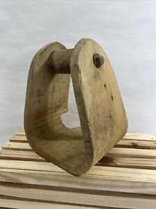 Antique Wooden Stirrup - Great Bending Cut Marks - Horse Riding Cowboys
