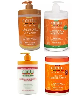 Cantu Shea Butter Shampoo,Conditioner,Leave-In Cond &Coconut Curling Cream 25oz - Image 1 of 4