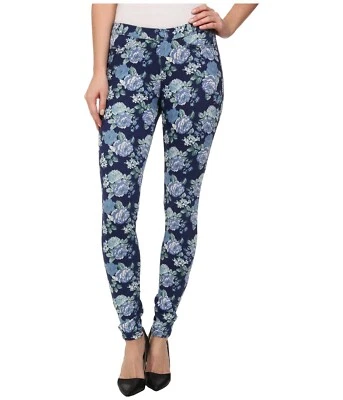Hue women's Size S Floral Original Blue Denim rose Skimmer Legging Jean Pant New - Image 1 of 4
