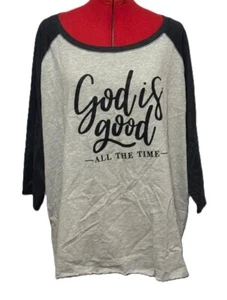LAT Athletic 'God Is Good' Raglan Tee Heather/Black - Size 2XL - New - Picture 1 of 3