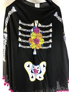 Boland 79185 - Poncho Día de Muertos, Multicolor, Halloween, Carnaval, Talla Única - Imagen 1 de 5