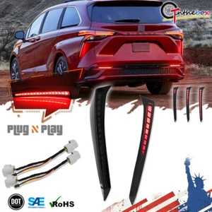 Luces traseras LED de freno de parachoques trasero de humo para Toyota Sienna 2021-up señal dinámica - Imagen 1 de 12