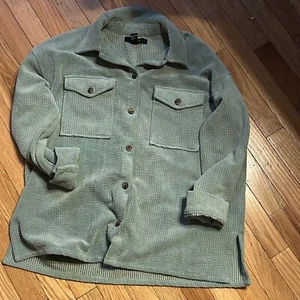 Chaqueta de pana verde Forever 21 para mujer talla mediana - Imagen 1 de 1