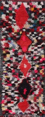 Memorial Deal Thick-Plush Antique Moroccan Oriental Runner Rug Wool Handmade 3x8 - Image 1 of 4