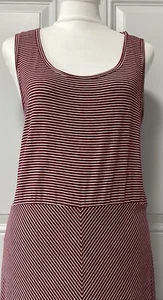 Maxi abito donna Sahalie rosso/bianco a righe scollo a scoop senza maniche grande - Foto 1 di 10