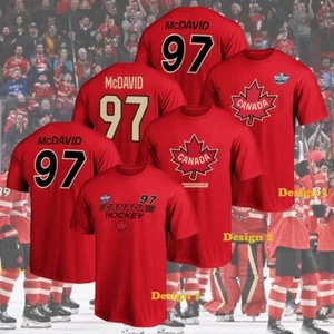 Connor #97 Mc-David Canada Hockey Team 2025 4Nation Face-O Name & Number T-Shirt - Picture 1 of 8