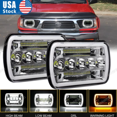 2PC 5x7" 7x6" LED Headlights Hi-Lo DRL For Toyota Pickup 1982-1995 Truck 4Runner - Image 1 of 4