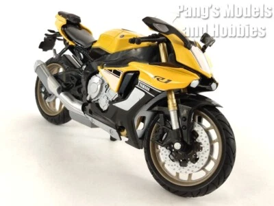 Yamaha YZF-R1 2015 modelo de motocicleta diecast escala 1/12 - amarillo Foto 1 de 4