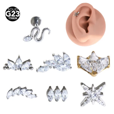 Helix Earrings G23 Helix Piercing CZ Tragus Piercing Earrings Body Piercing - Image 1 of 4