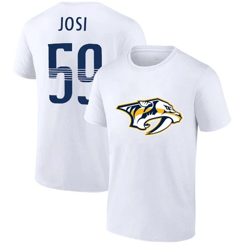 Roman Josi Nashville Predators Home Player White Unisex Cotton T-shirt S-3XL Cover