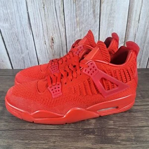 Nike Air Jordan IV 4 Retro Flyknit Triple University Red AQ3559-600 Mens Size 11 - Picture 1 of 9