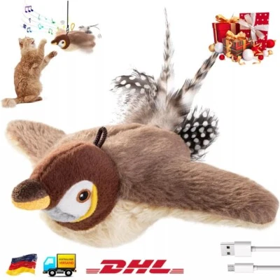 MARKENLOS Elektrisch Katzenspielzeug Spatzen interaktives Vogel Katze Flapping Bird Toy