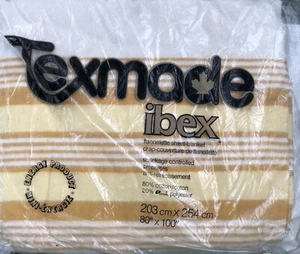 Texmade Ibex Flannelette Cotton Poly Blanket Full Size 80” x 100” Vintage NOS - Picture 1 of 11