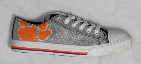 CLEMSON TIGERS NCAA WOMENS SNEAKER SZ 10 GLITTER LOGO CANVAS CHUCK STYLE NWOT Cover