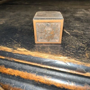 Vintage Print Block “ Moose Head With Antlers “ Copper Face Block Small - Picture 1 of 5