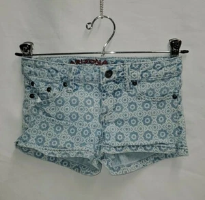 Arizona Jean Co. Shorti Girl's White Washed Flower Print Denim Shorts Size 7 Reg - Picture 1 of 5