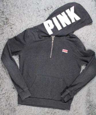 Chaqueta vintage ROSA Victoria's Secret pequeña con capucha cremallera completa para mujer Foto 1 de 4