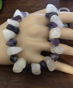 Nachlassfund, wunderschön, Amethyst und Quart Kristalle Halskette - Bild 1 von 12