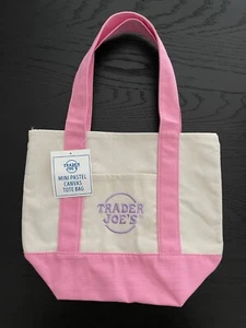 Trader Joe's Pastel Mini Canvas Tote Bag - Limited Edition 2025 Version Pink - Picture 1 of 3