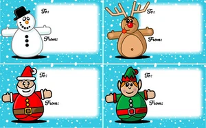 40 CHRISTMAS STICKERS 4 DIFFERENT IMAGES - TOP QUALITY - CHRISTMAS LABELS - Picture 1 of 5