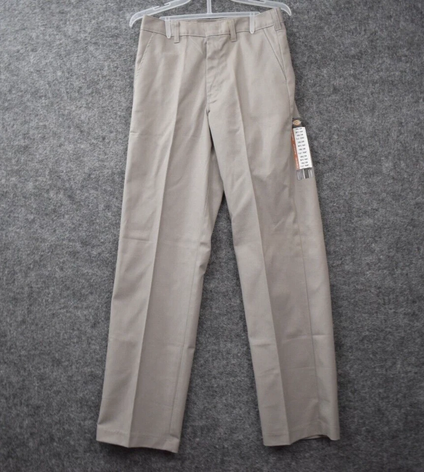 Uniforme Dickies School Wear Chicos 18 RG Gris Pantalones 26x30 Frente Plano Pierna Recta Foto 1 de 4