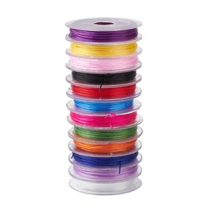 12 Rolls Flat Elastic Crystal Beading Cord Stretch Thread String Jewelry Making - Picture 1 of 6