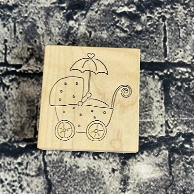 Stampa Rosa Cochecito de Ducha de Bebé Paraguas Corazón Sello de Goma H 33-2693 Foto 1 de 4