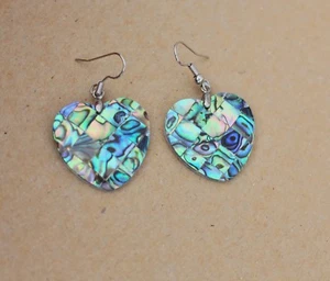 Pendientes Paua Abulón Nácar 3 cm, Largo aprox.4 cm (Oreja- 6) - Imagen 1 de 2
