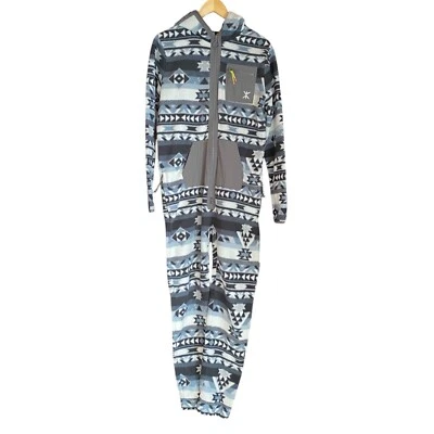 OnePiece Adult Fleece One Piece Jumpsuit Small Aztec Grey NWOT - Image 1 of 4