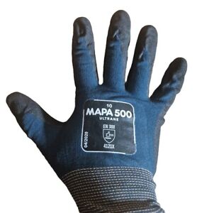6x MAPA Handschuhe Ultrane 500 Gr. 10 blau-schwarz Arbeitshandschuhe 
