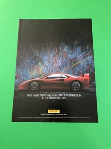 FERRARI F40 F 40 PIRELLI ORIGINAL VINTAGE PRINT AD PRINTED ADVERTISEMENT A6 - Picture 1 of 1