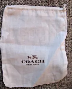 5 Coach Cloth Gift Bags 7 x 5 White/Tan Imprinted Logo on Front New without Tags - Picture 1 of 2