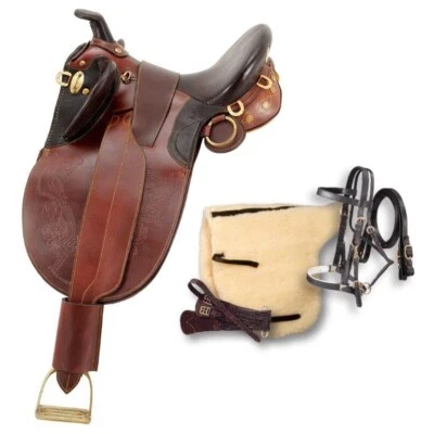 Australian Outrider Stock Poley Saddle or Pkg - Horn - Drk Oil - 16",17",18",19"